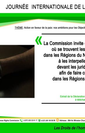 DÉCLARATION DE LA COMMISSION DES DROITS DE L’HOMME DU CAMEROUN À L’OCCASION DE LA CÉLÉBRATION DE LA JOURNÉE INTERNATIONALE DE LA PAIX