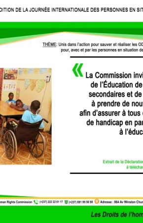 DÉCLARATION DE LA COMMISSION DES DROITS DE L’HOMME DU CAMEROUN À L’OCCASION DE LA 32e ÉDITION DE LA JOURNÉE INTERNATIONALE DES PERSONNES EN SITUATION DE HANDICAP