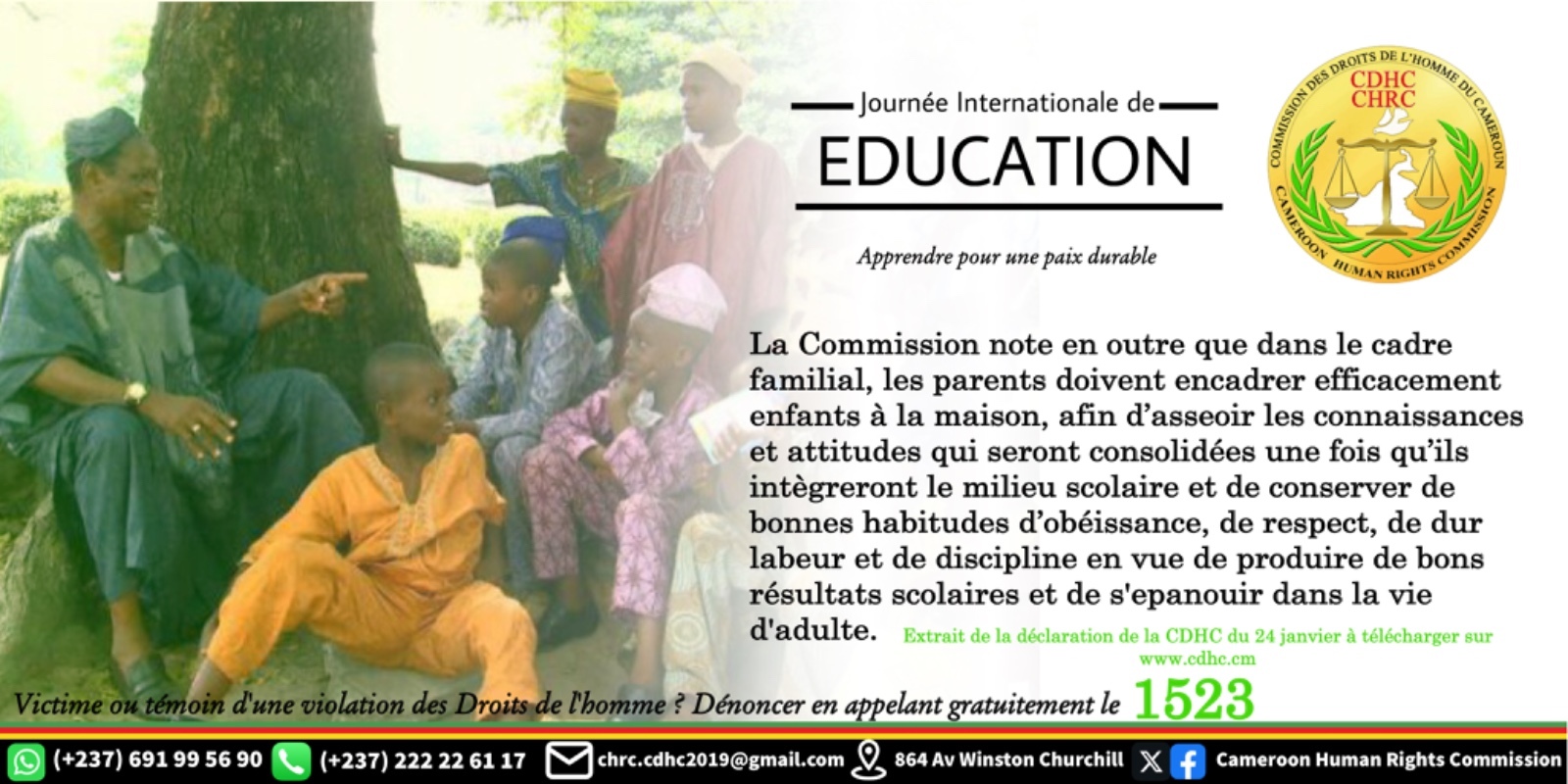 CÉLÉBRATION DE LA 6E ÉDITION DE LA JOURNÉE INTERNATIONALE DE L’ÉDUCATION