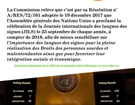 STATEMENT BY THE CAMEROON HUMAN COMMISSION RIGHTS TO MARK THE SEVENTH INTERNATIONAL DAY OF SIGN LANGUAGES