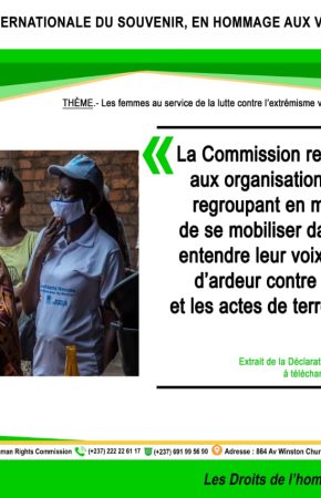 CÉLÉBRATION DE LA 6e ÉDITION DE LA JOURNÉE INTERNATIONALE DU SOUVENIR, EN HOMMAGE AUX VICTIMES DU TERRORISME