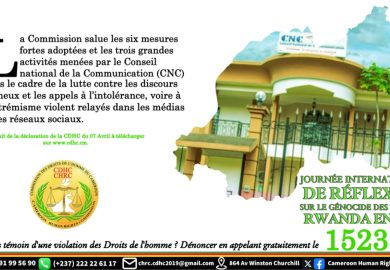 7 AVRIL 2024 : DÉCLARATION DE LA CDHC À L&rsquo;OCCASION DU 30 e ANNIVERSAIRE DE LA JOURNÉE INTERNATIONALE DE RÉFLEXION SUR LE GÉNOCIDE DES TUTSIS AU RWANDA EN 1994
