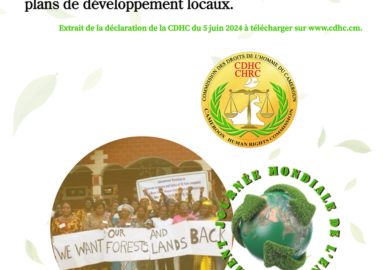 DÉCLARATION DE LA COMMISSION DES DROITS DE L’HOMME DU CAMEROUN À L’OCCASION DE LA CÉLÉBRATION DE LA JOURNÉE MONDIALE DE L’ENVIRONNEMENT