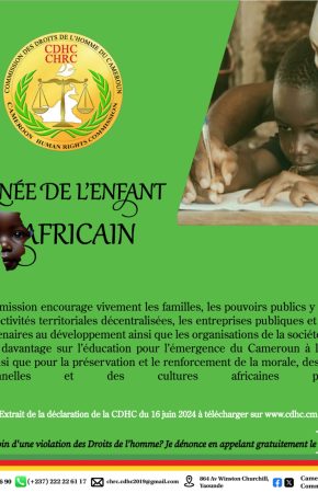 DÉCLARATION DE LA CDHC À L&rsquo;OCCASION DE LA CÉLÉBRATION DE LA 34E ÉDITION DE LA JOURNÉE DE L’ENFANT AFRICAIN