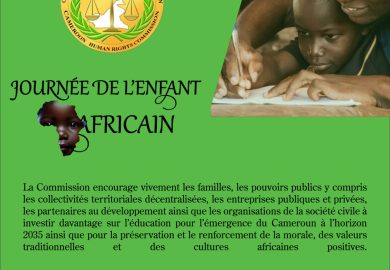 DÉCLARATION DE LA CDHC À L&rsquo;OCCASION DE LA CÉLÉBRATION DE LA 34E ÉDITION DE LA JOURNÉE DE L’ENFANT AFRICAIN