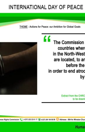 STATEMENT BY THE CAMEROON HUMAN RIGHTS COMMISSION TO MARK THE INTERNATIONAL DAY OF PEACE