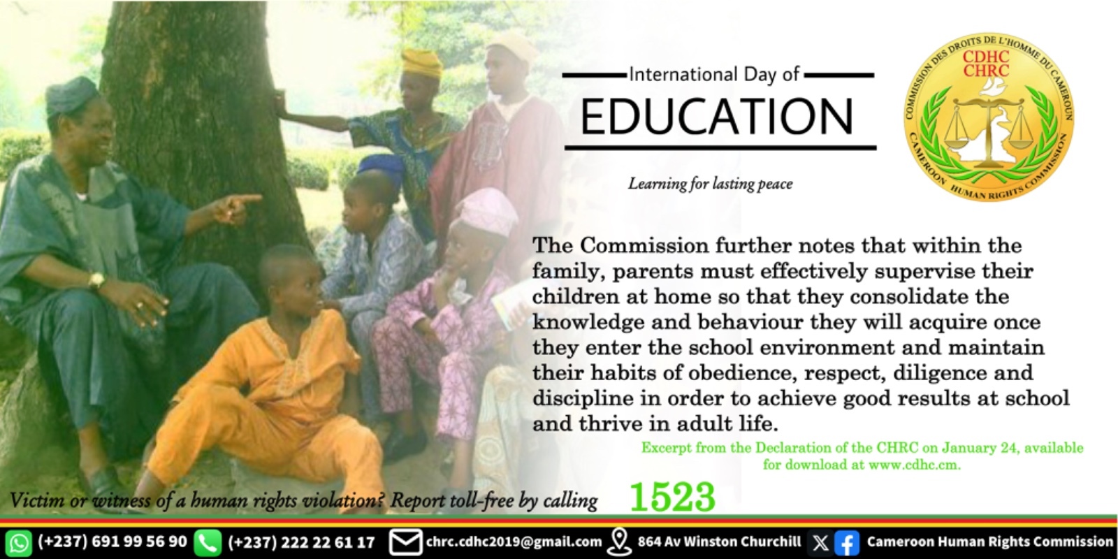 CELEBRATION OF THE 6TH INTERNATIONAL DAY OF EDUCATION