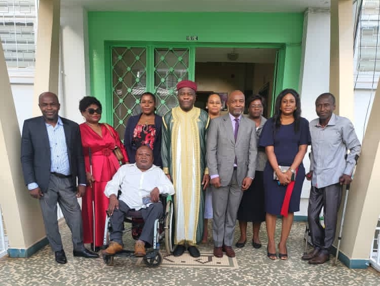 LE PROFESSEUR JAMES MOUANGUE KOBILA A REÇU EN AUDIENCE LES MEMBRES DU NOUVEAU BUREAU EXÉCUTIF DE LA PLATEFORME NATIONALE DES ORGANISATIONS DE PROMOTION DE L&rsquo;INCLUSION DES PERSONNES HANDICAPÉES DU CAMEROUN