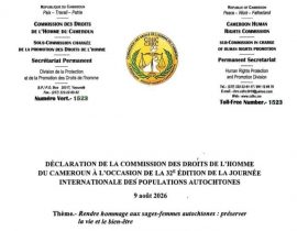 Déclaration de la CDHC à l’occasion de la 32e édition de la Journée internationale des populations autochtones