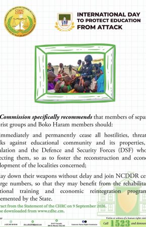 Awareness visuals of the Statement by the CHRC to mark the seventh international Day to protect education from attack