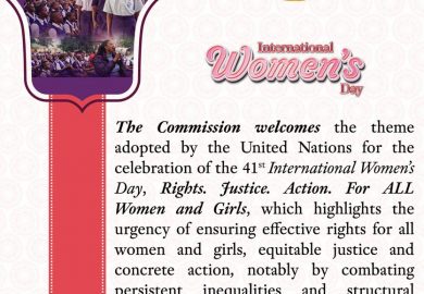 Awareness visuals of the Statement by the Cameroon Human Rights Commission to mark the 41st international Women’s Day