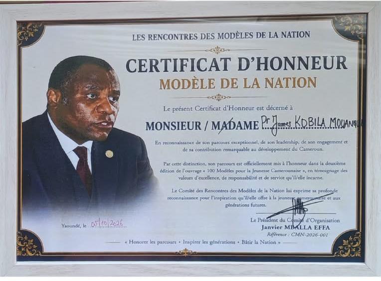 Le professeur James MOUANGUE KOBILA, modèle pour la jeunesse camerounaise