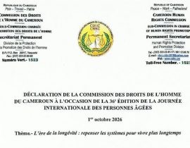 Statement by the CHRC to mark the 36th international Day of older persons
