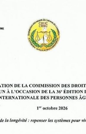 Déclaration de la CDHC à l’occasion de la 36e édition de la Journée internationale des personnes âgées