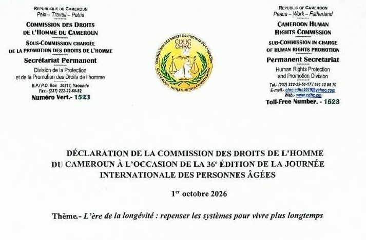 Déclaration de la CDHC à l’occasion de la 36e édition de la Journée internationale des personnes âgées