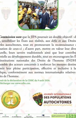 Visuels de sensibilisation de la Déclaration de la CDHC à l’occasion de la 32e édition de la Journée internationale des populations autochtones